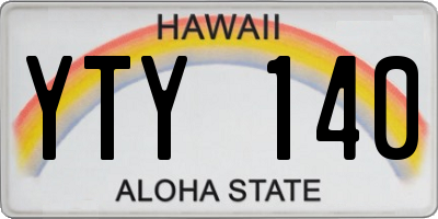 HI license plate YTY140