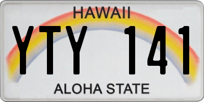 HI license plate YTY141