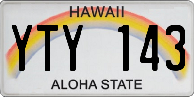 HI license plate YTY143