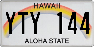 HI license plate YTY144