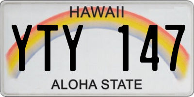 HI license plate YTY147