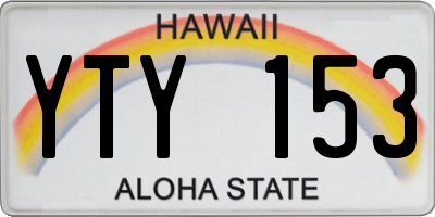 HI license plate YTY153