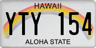 HI license plate YTY154