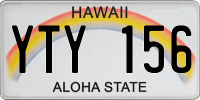 HI license plate YTY156
