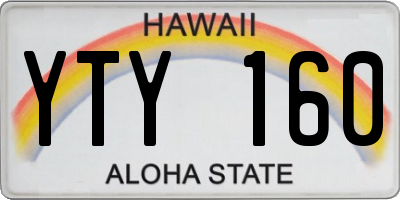 HI license plate YTY160