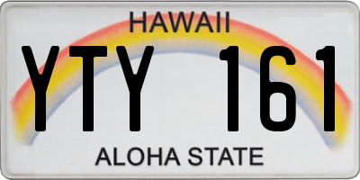 HI license plate YTY161