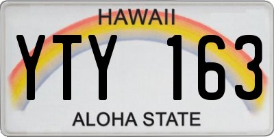 HI license plate YTY163