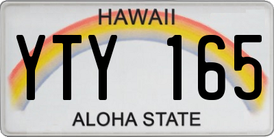 HI license plate YTY165
