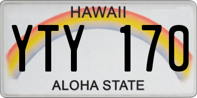 HI license plate YTY170