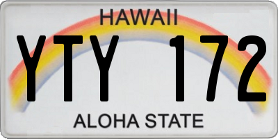 HI license plate YTY172