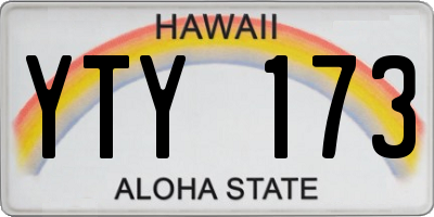 HI license plate YTY173