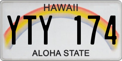 HI license plate YTY174