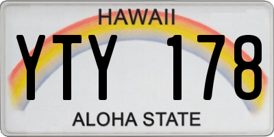 HI license plate YTY178