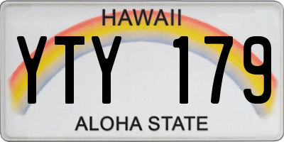 HI license plate YTY179