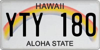 HI license plate YTY180