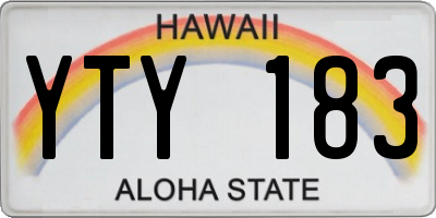 HI license plate YTY183