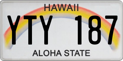 HI license plate YTY187