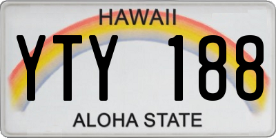 HI license plate YTY188