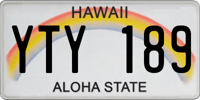 HI license plate YTY189
