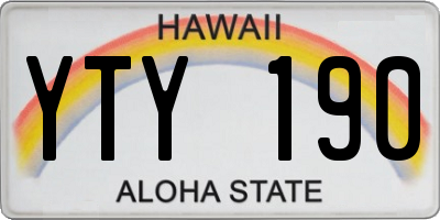 HI license plate YTY190