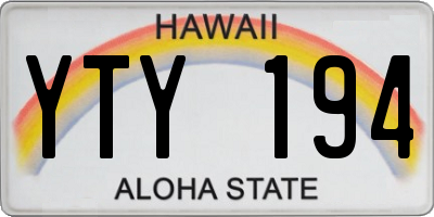 HI license plate YTY194