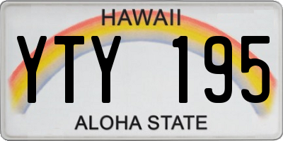 HI license plate YTY195
