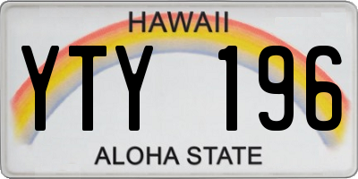 HI license plate YTY196