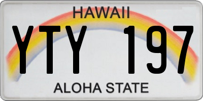 HI license plate YTY197