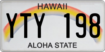 HI license plate YTY198