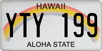 HI license plate YTY199