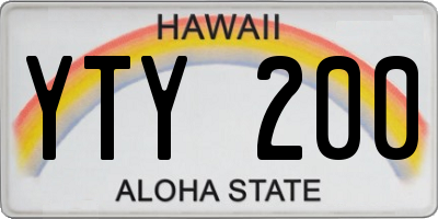 HI license plate YTY200