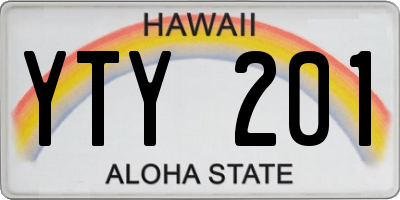 HI license plate YTY201