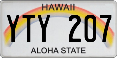 HI license plate YTY207