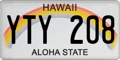 HI license plate YTY208