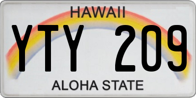 HI license plate YTY209