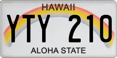 HI license plate YTY210