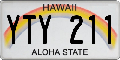 HI license plate YTY211