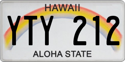 HI license plate YTY212