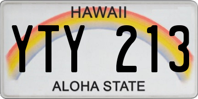 HI license plate YTY213
