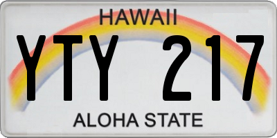 HI license plate YTY217
