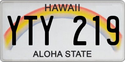 HI license plate YTY219