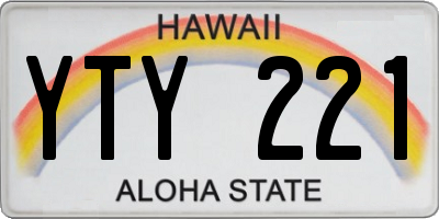 HI license plate YTY221