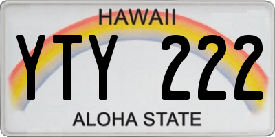 HI license plate YTY222
