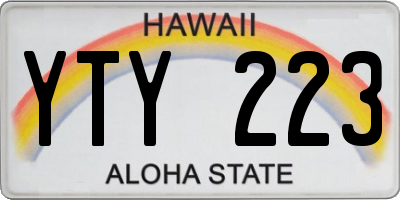 HI license plate YTY223