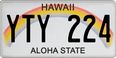 HI license plate YTY224