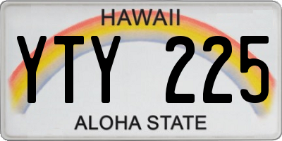 HI license plate YTY225
