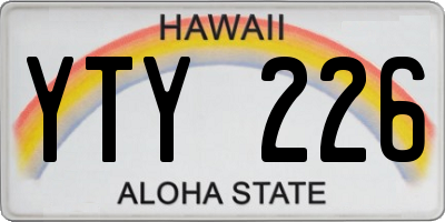 HI license plate YTY226
