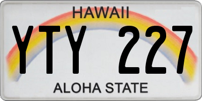 HI license plate YTY227