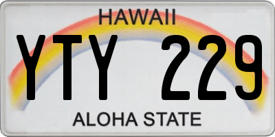 HI license plate YTY229