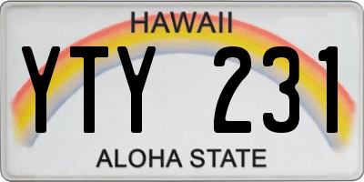 HI license plate YTY231